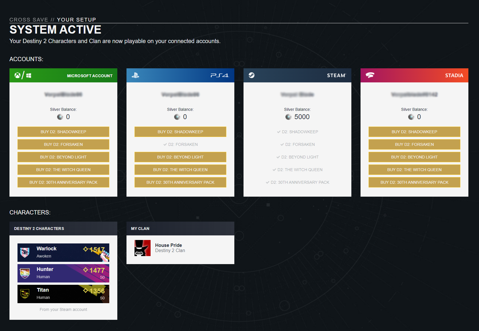 Destiny 2: Cross Save — project image 3